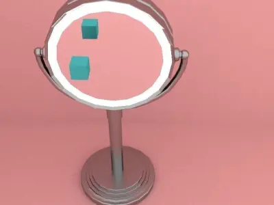 Mirror makeup on wall 3D model