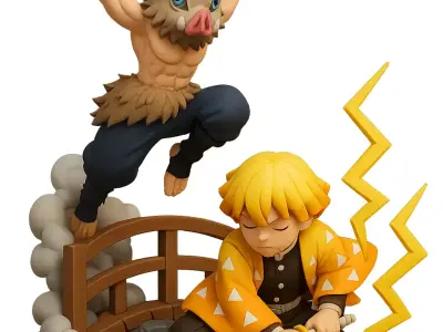 Demon Slayer  Zenitsu  Inosuke  3D print model