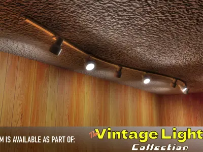 Vintage Ceiling Track Light Fixture Low-poly 3D model