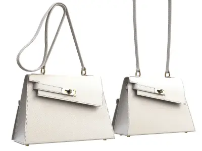 Hermes Kelly Sellier en Desordre White Low-poly 3D model