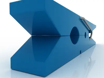 CLOTHES PEG BLUE PLASTIC Low-poly 3D model