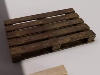 Wooden Pallet set Low-poly 3D model