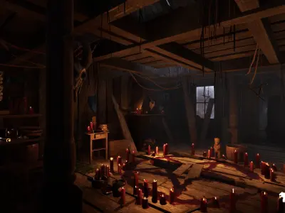 Witch Village Environment Low-poly 3D model