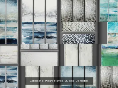 Collection of Picture Frames - 20 sets 3D Model Pack buy