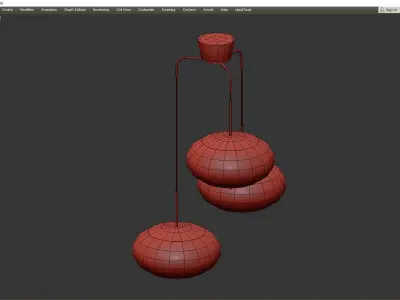 Bolete Chandelier Low-poly 3D model