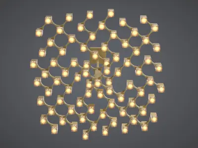 Sciolari 81 Cubes Chrome Chandelier 3D model