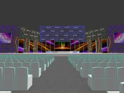 Stage party concert fashion catwalk T station  105 3D model