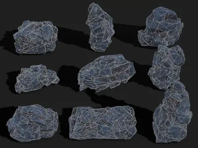 Mountain cliff Rocks - PBR Pack 07 Low-poly 3D model