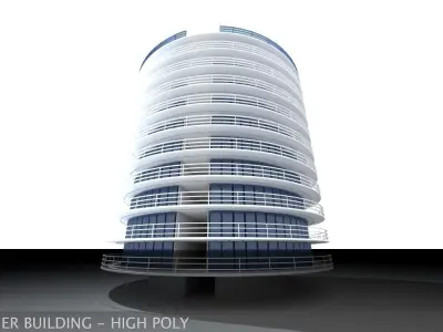 Ultra Modern Futuristic Data Center Low-poly 3D model