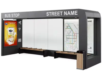 Bus stop 3D model