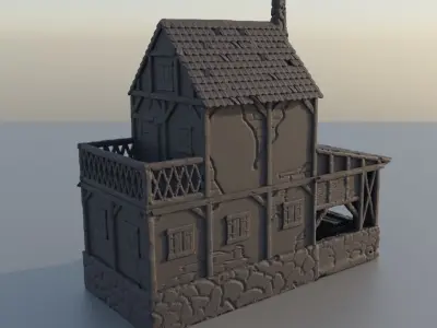 Old Blacksmith house Tabletop Terrain 25 mm 3D print model