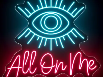 All Eyes On Me Neon Sign 3D model
