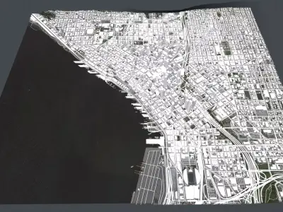 Cityscape  Seattle Pacific Northwest region Washington USA  3D model