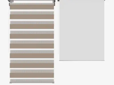 Animated roller blinds with automatic width adjustment 3D model