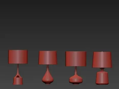 Table lamp in gold 3D model