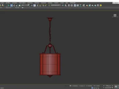 Cylinder Chandelier Light Fixture Traditional Glass Pendant Low-poly 3D model