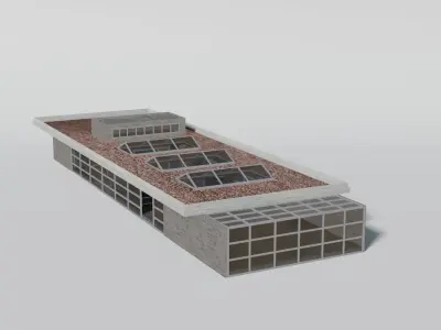 Modern regional train station 3D model