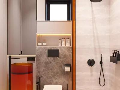 white bathroom 3D model