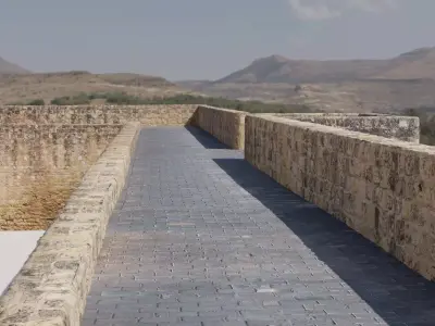 Modular Stone Walls Roman Ancient Fort Scan with LODs pack 8 Low-poly 3D model