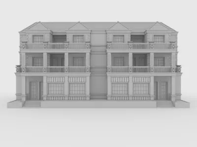 Villa 1 residential building 3D model