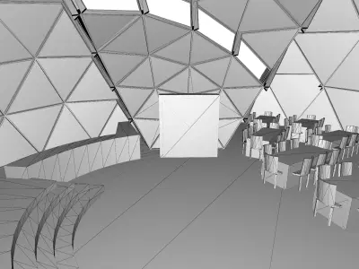 geodesic dome structure Low-poly 3D model