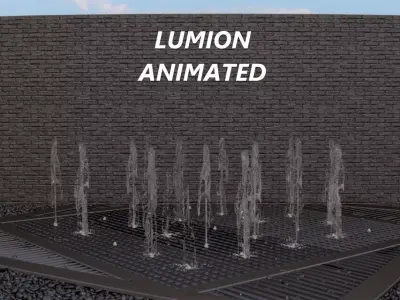 Lumion fountain - animated Low-poly 3D model