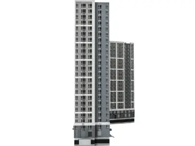 Modern residential building 3D model