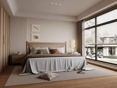 Japandi Master Bedroom 3D model