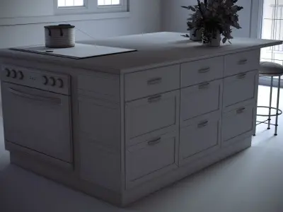 Kitchen Island Free 3D model