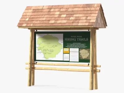  Hiking Information Board with Winter Men Sportswear Collection 