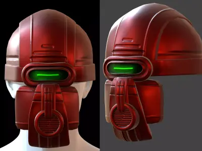 Gas mask helmet 3d model scifi Low-poly Low-poly 3D model Low-poly 3D model 41
