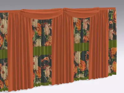 Curtain Low-poly 3D model