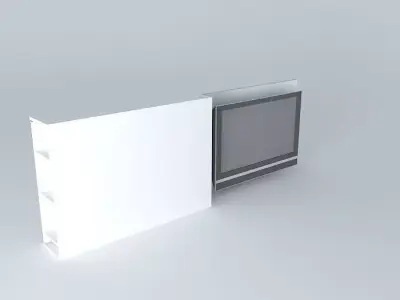 TV panel with sliding door TV 32 3D model