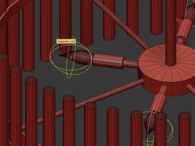 Casandra modern chandelier with circular glass shade 3D model