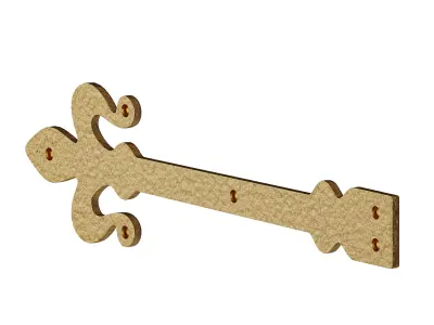 Wrought Iron Dummy Door Hinge Fleur De Lis 16 Hinges 3D model
