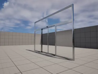 Automatic sliding door Animmated Low-poly 3D model