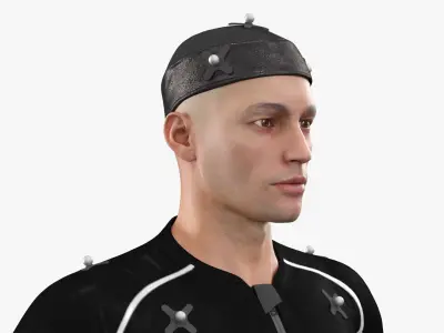  Studio Mocap Suit on Male Actor Black 