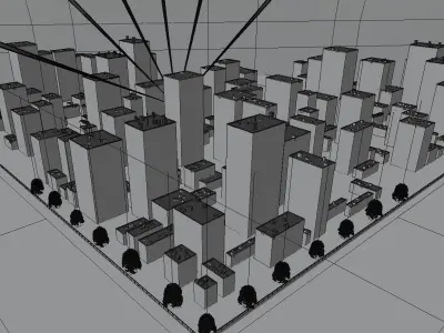 Night City Low-poly 3D model