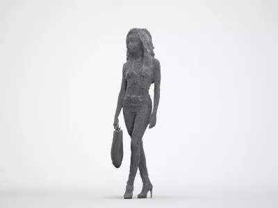 Basics0682 - A set containing 5 models of male and female 3D model