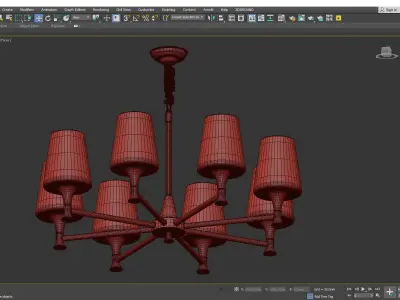 Cup Fixture Traditional Opal Glass Pendant Lighting Low-poly 3D model