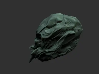 alien skull scifi planet  3D model