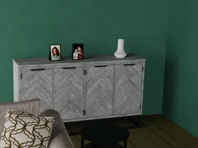 Living room set Low-poly 3D model