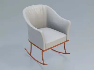 Furniture Rocking Chairs Velvet Glam 3D model