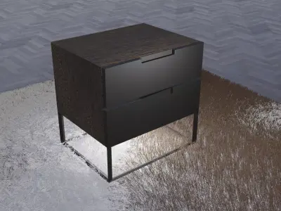 Modern Nightstand Low-poly 3D model