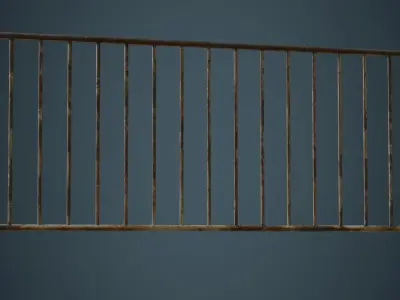 Crowd Barrier 3B Low-poly 3D model