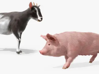  Animated Fur Livestock Rigged for Blender Collection 