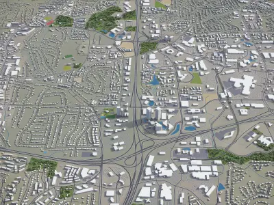 Sandy Springs - Georgia Low-poly 3D model