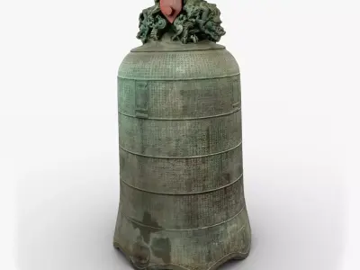 Chinese Sacred Bronze Bell Scan Low-poly 3D model