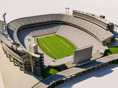 Sanford Stadium Georgia USA Low-poly 3D model