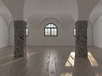 Modern Vaulted Ceiling Interior 3D model